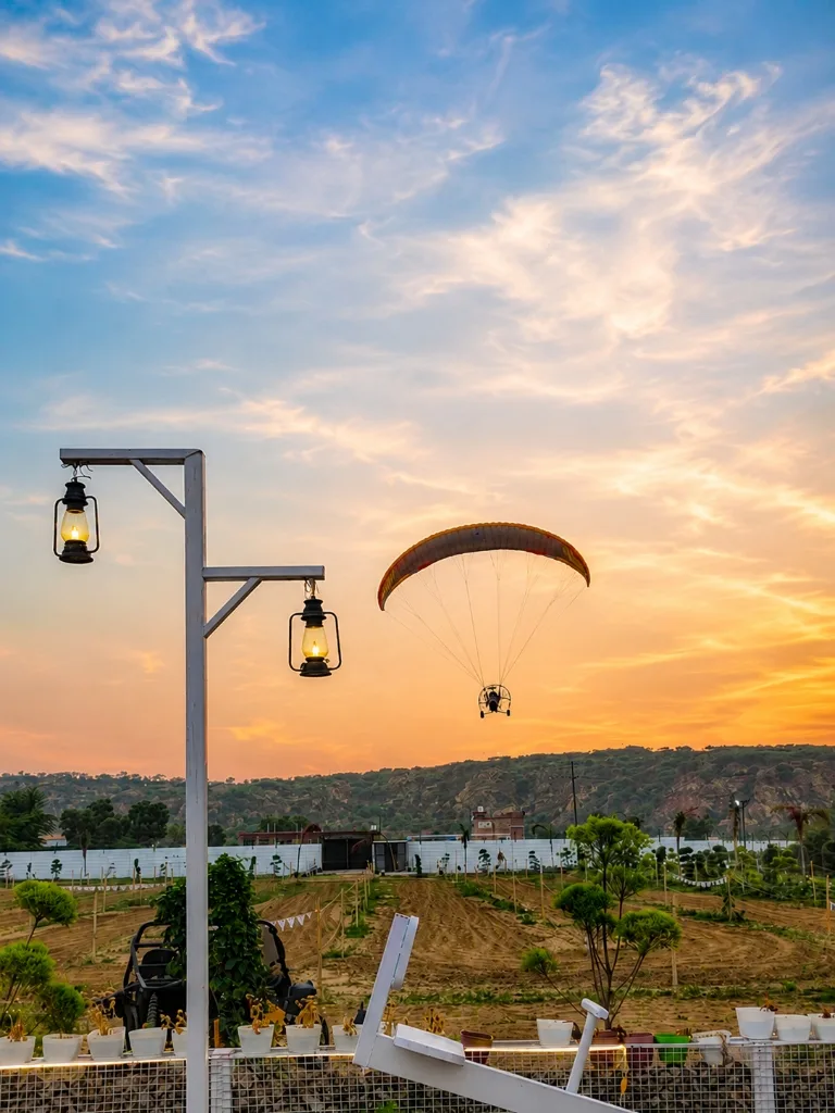 Paramotor flight sunset scenic ride